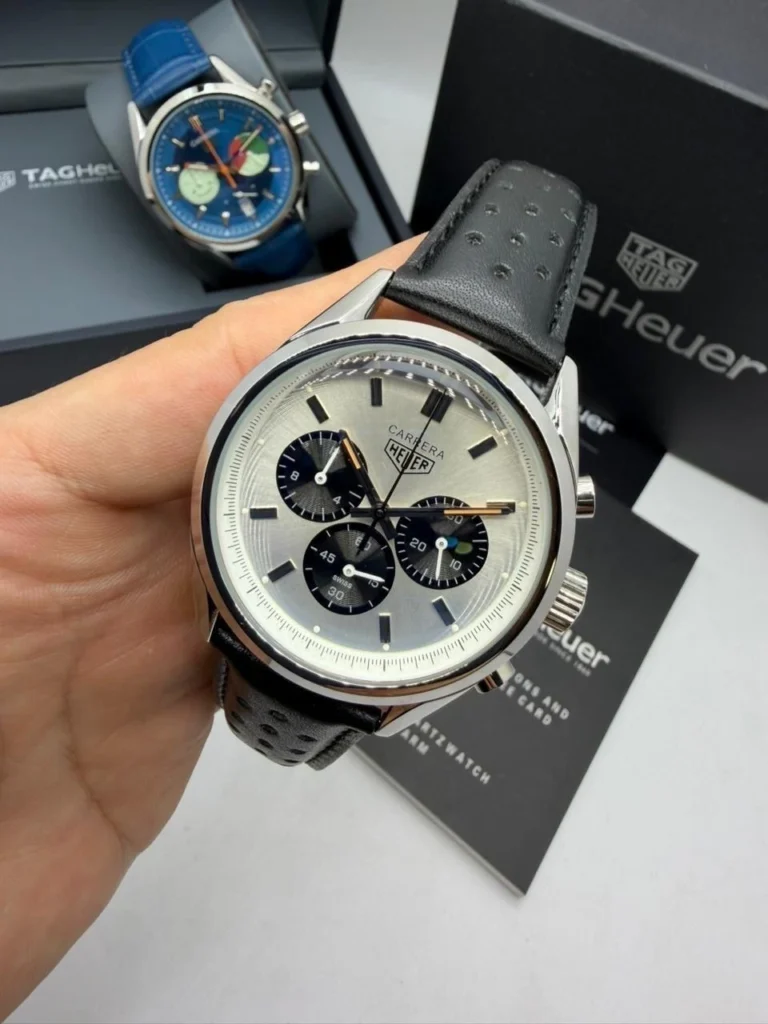 TAG Heuer Chrono Carrera 60 Th Anniversary 44mm - AÇO MOSTRADOR BRANCO - COURO