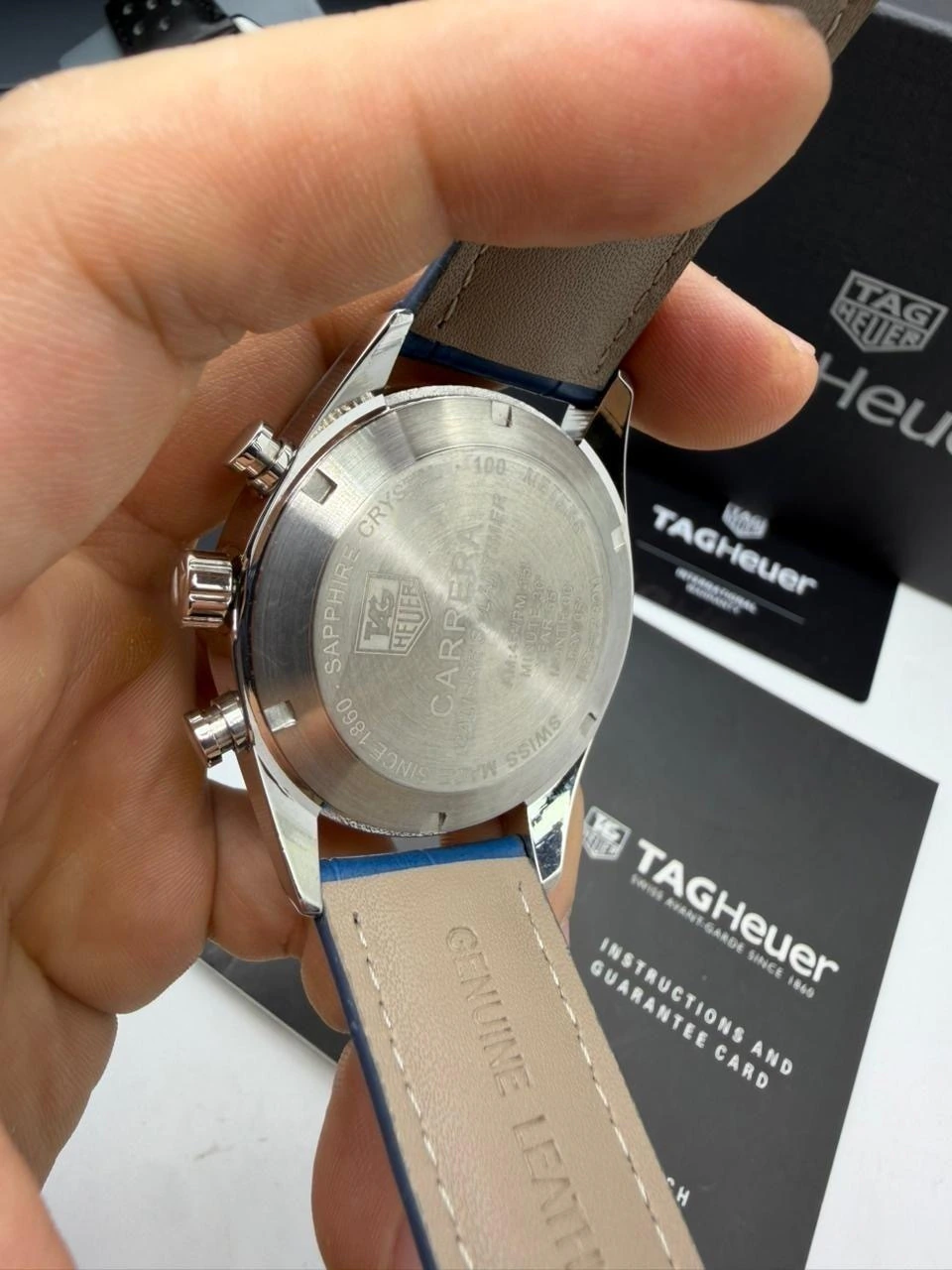 TAG Heuer Chrono Carrera 60 Th Anniversary 44mm - AÇO MOSTRADOR AZUL - COURO - Imagem 4