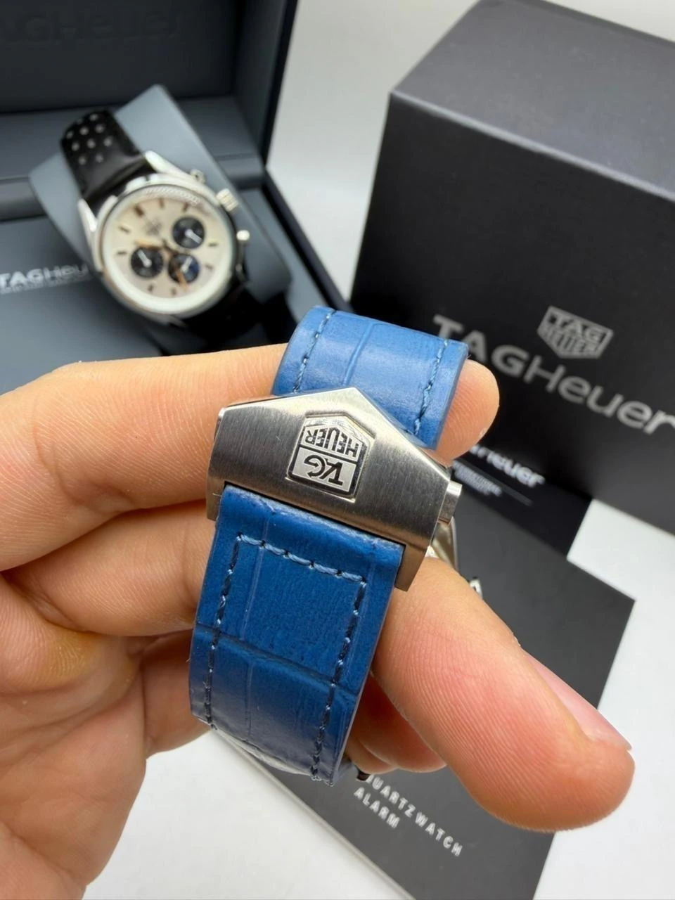 TAG Heuer Chrono Carrera 60 Th Anniversary 44mm - AÇO MOSTRADOR AZUL - COURO - Imagem 3