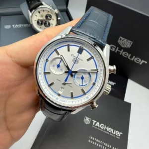 TAG Heuer Carrera 44mm - AÇO MOSTRADOR BRANCO - COURO