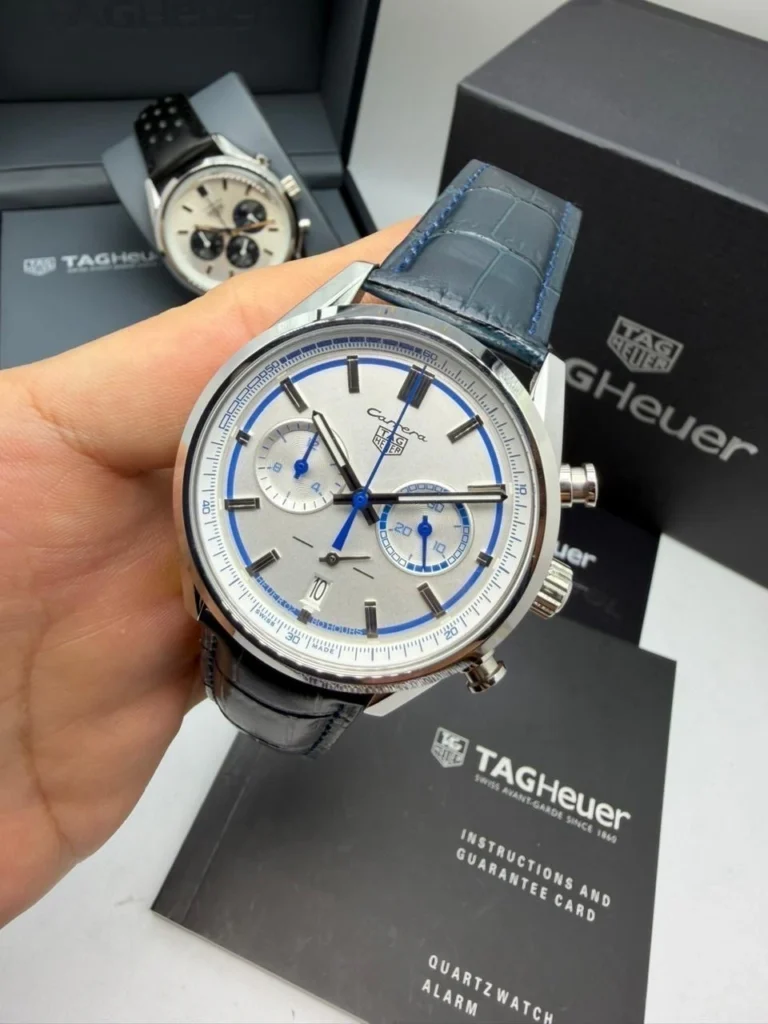 TAG Heuer Carrera 44mm - AÇO MOSTRADOR BRANCO - COURO