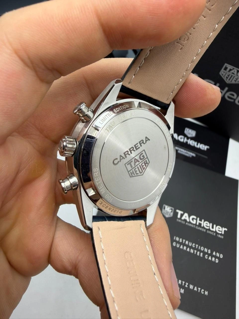 TAG Heuer Carrera 44mm - AÇO MOSTRADOR BRANCO - COURO - Imagem 2