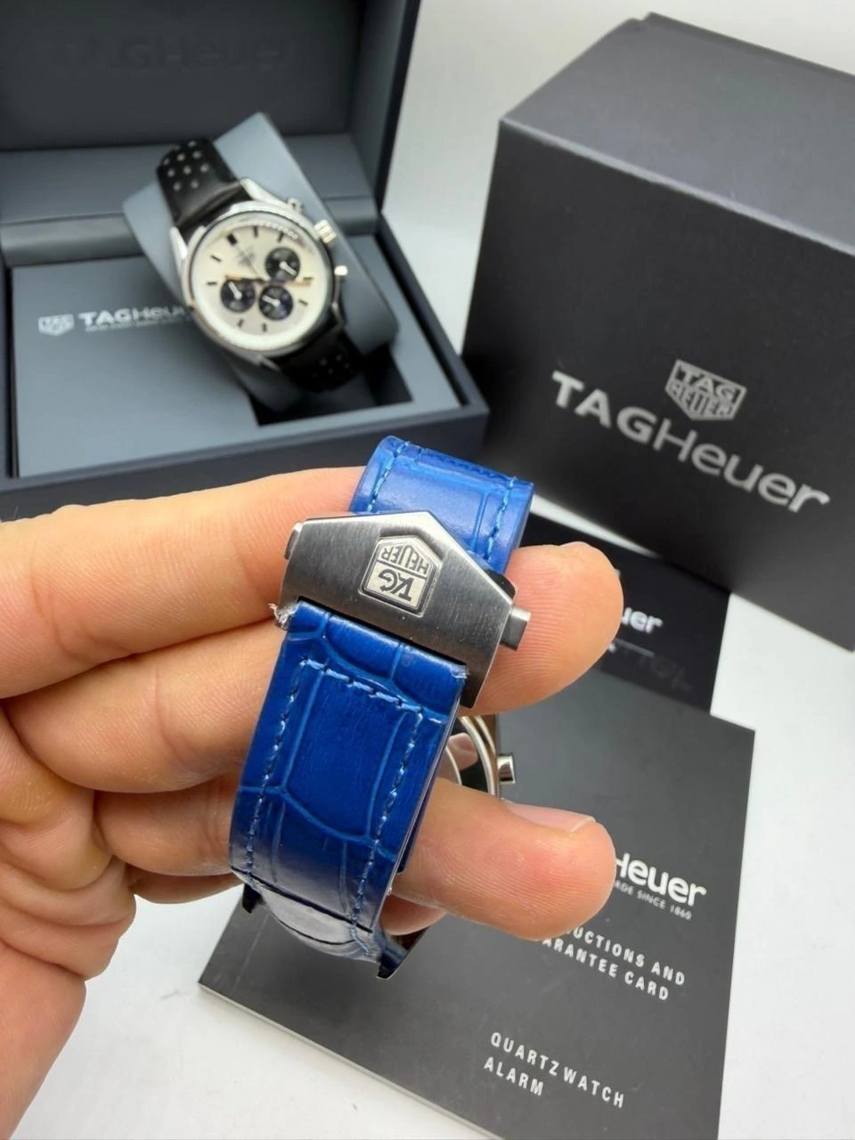 TAG Heuer Chrono Carrera 44mm - AÇO MOSTRADOR BRANCO - COURO - Imagem 4