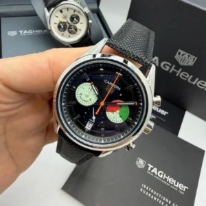 TAG Heuer Chrono Carrera 44mm - AÇO MOSTRADOR PRETO - COURO