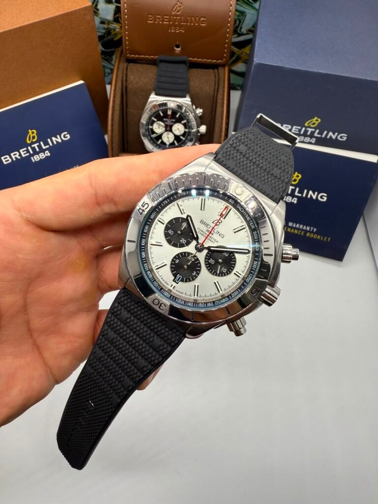 Breitling Super Chronomat 44mm - Aço Mostrador Azul - Silicone