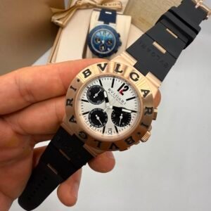 Bvlgari Aluminium Chronograph 40mm - Aço Mostrador Branco - SILICONE