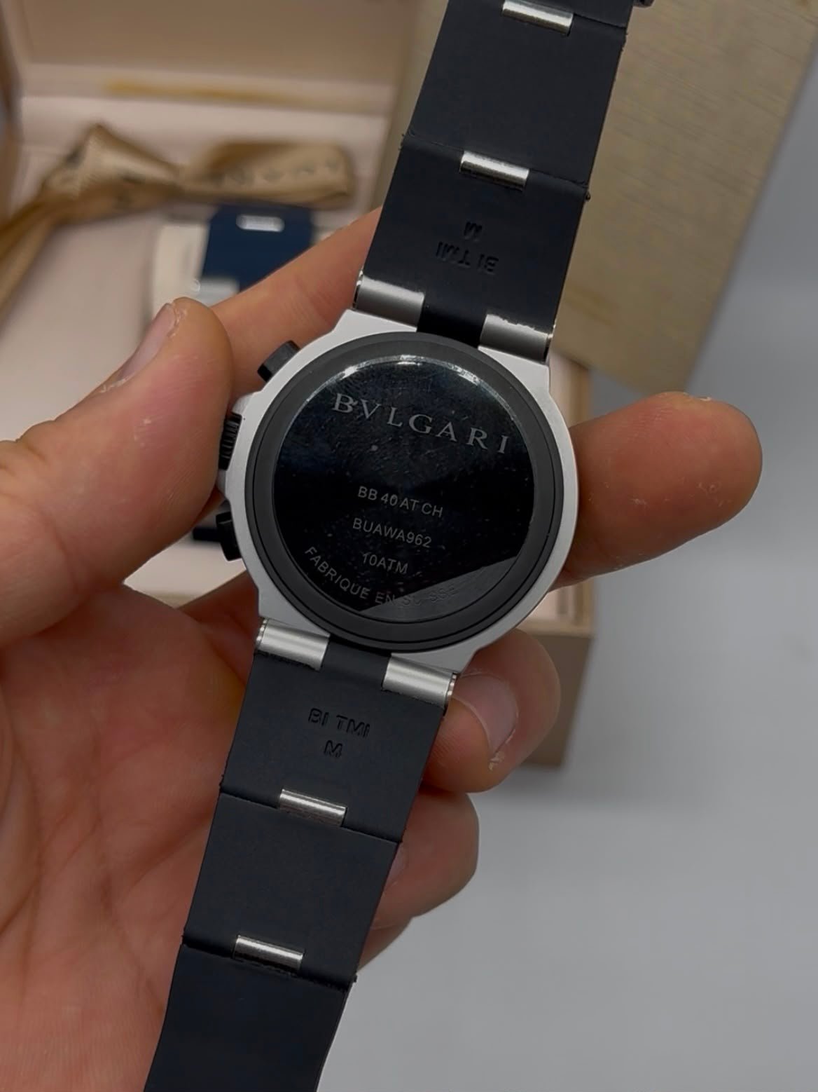 Bvlgari Aluminium Chronograph 40mm - Aço Mostrador Branco - SILICONE - Imagem 5