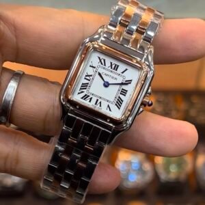Cartier Panthère 21mm - Aço com dourado Mostrador Branco