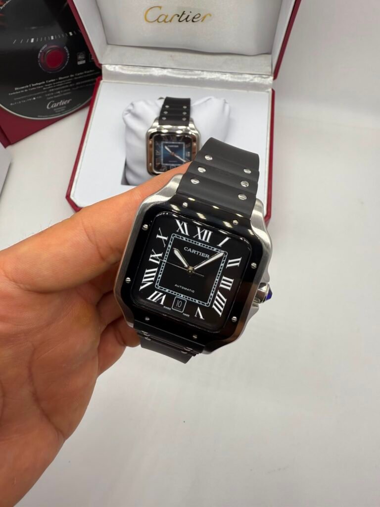 Cartier Santos 40mm - Aço black Mostrador Preto