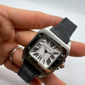 Cartier Santos Dumont 35mm - Aço Mostrador Branco - COURO