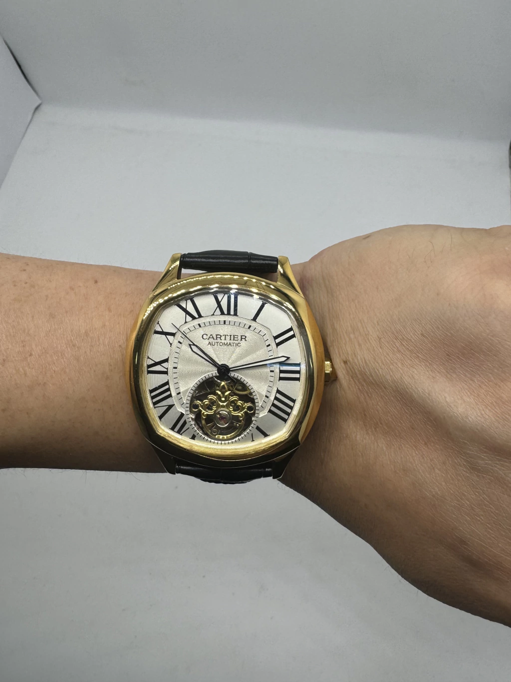 Cartier Tourbillon 44mm - Aço com dourado Mostrador Branco - COURO - Imagem 5