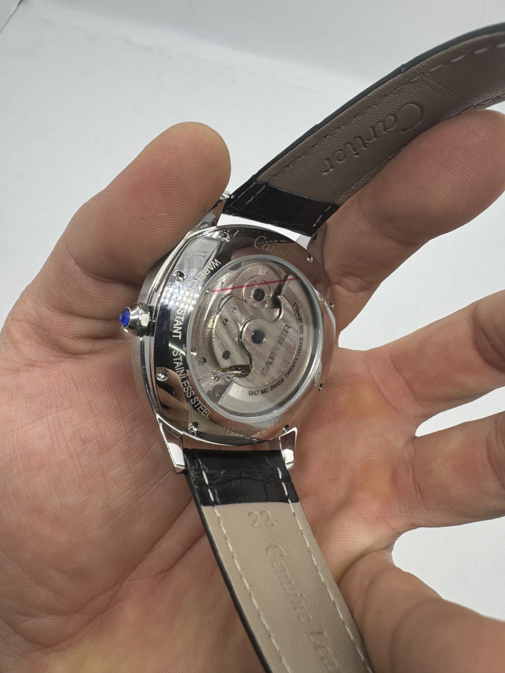 Cartier Tourbillon 44mm - Aço Mostrador Azul - COURO - Imagem 3