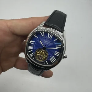 Cartier Tourbillon 44mm - Aço Mostrador Azul - COURO