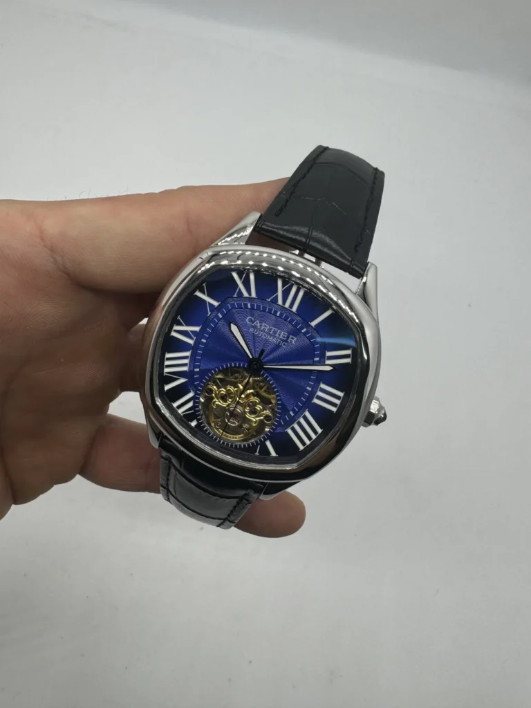 Cartier Tourbillon 44mm - Aço Mostrador Azul - COURO
