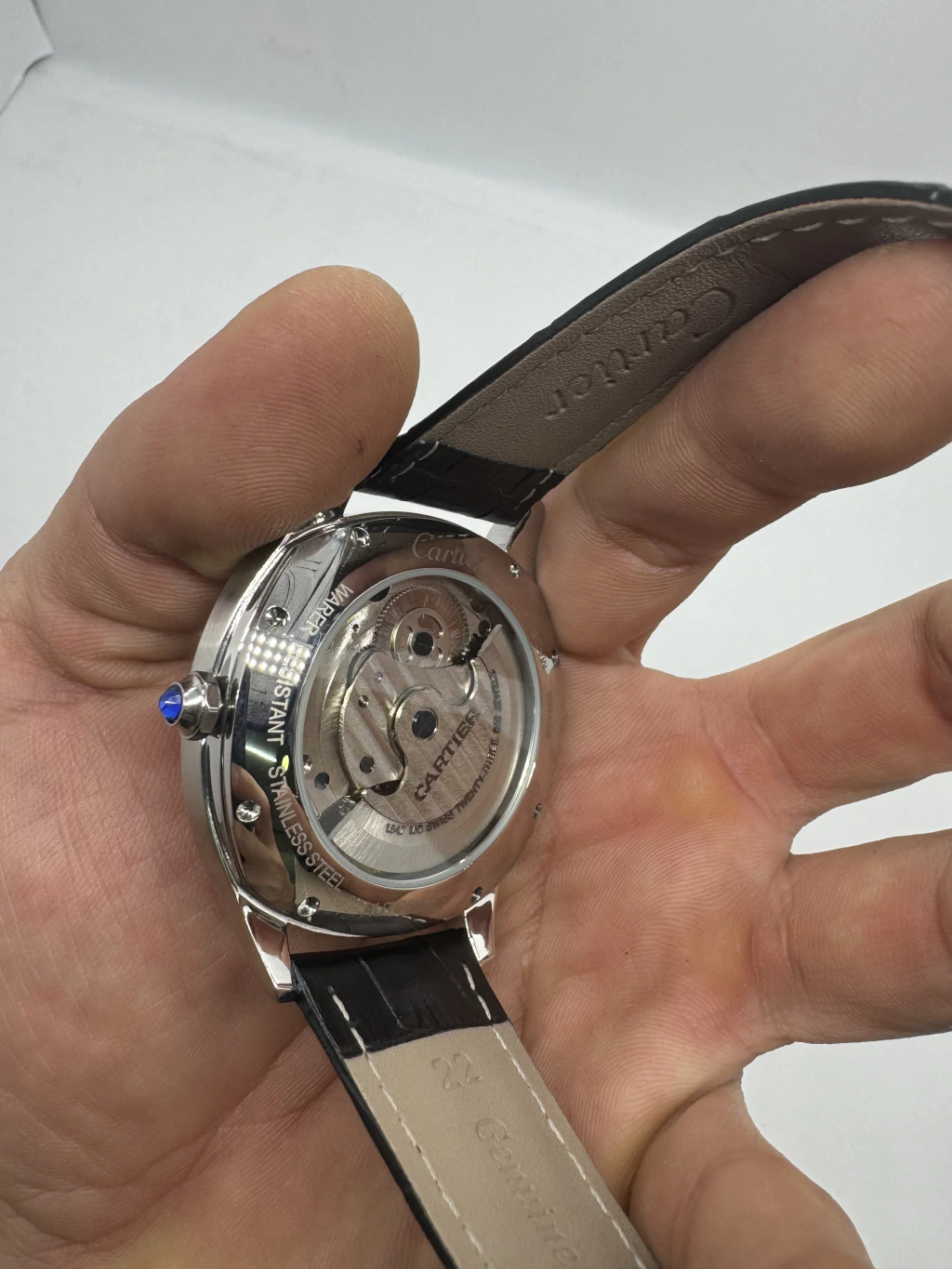 Cartier Tourbillon 44mm - Aço Mostrador Preto - COURO - Imagem 3
