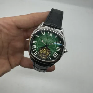 Cartier Tourbillon 44mm - Aço Mostrador Verde - COURO