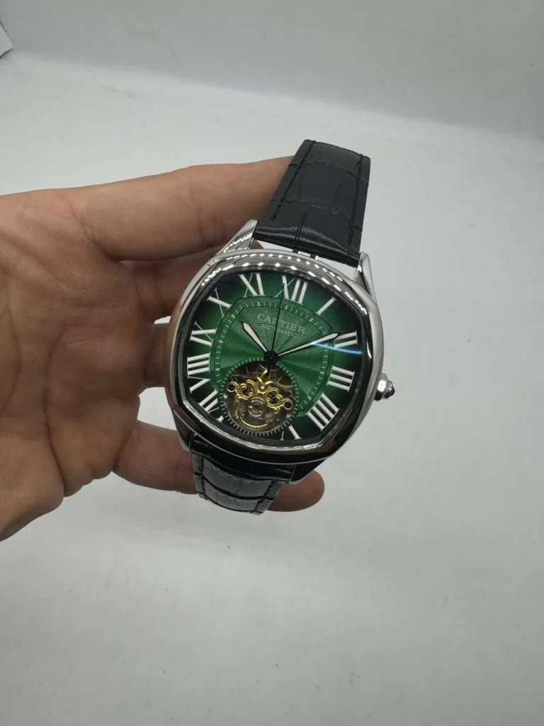 Cartier Tourbillon 44mm - Aço Mostrador Verde - COURO