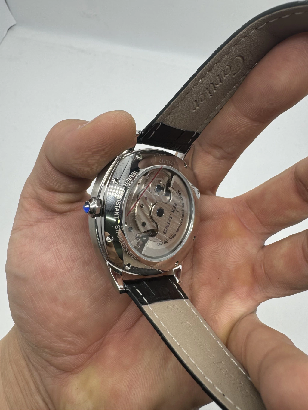 Cartier Tourbillon 44mm - Aço Mostrador Verde - COURO - Imagem 3