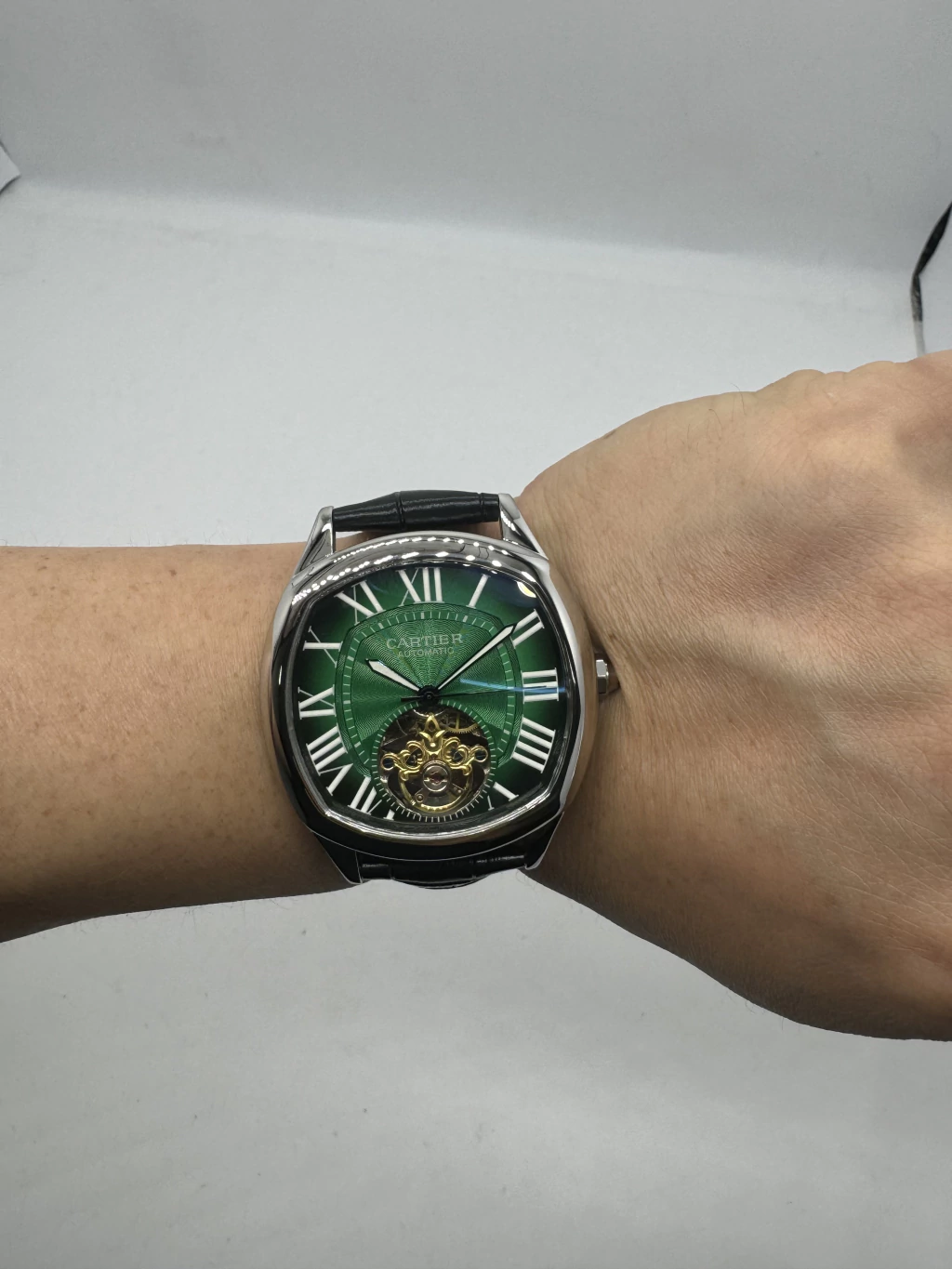 Cartier Tourbillon 44mm - Aço Mostrador Verde - COURO - Imagem 4
