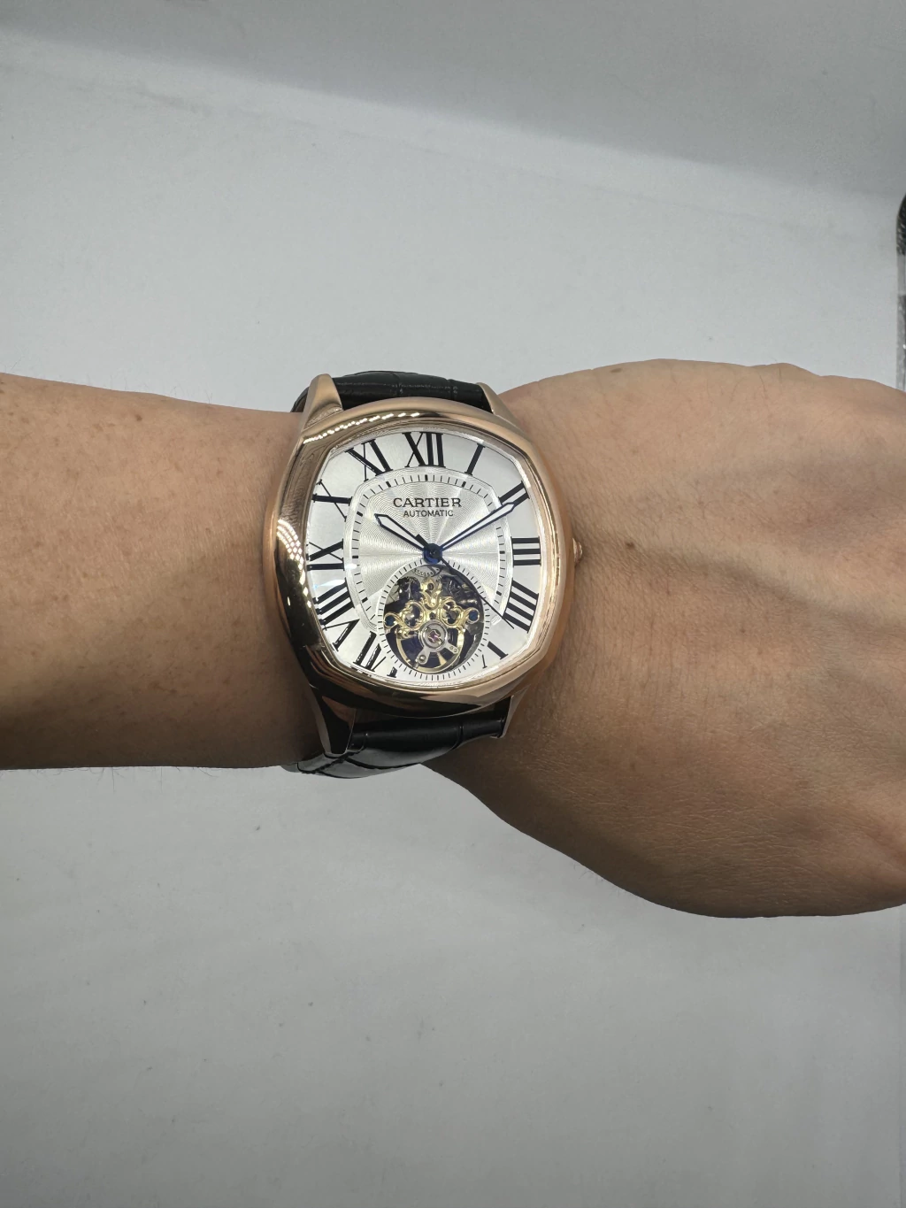Cartier Tourbillon 44mm - Aço rosé Mostrador Branco - COURO - Imagem 6