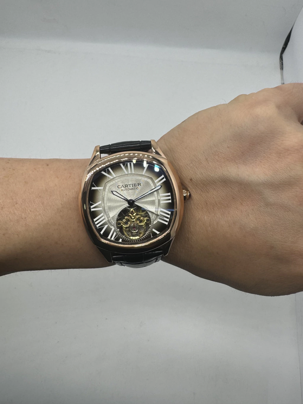 Cartier Tourbillon 44mm - Aço rosé Mostrador Cinza - COURO - Imagem 4