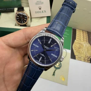 Cellini 40mm - AÇO MOSTRADOR AZUL - COURO