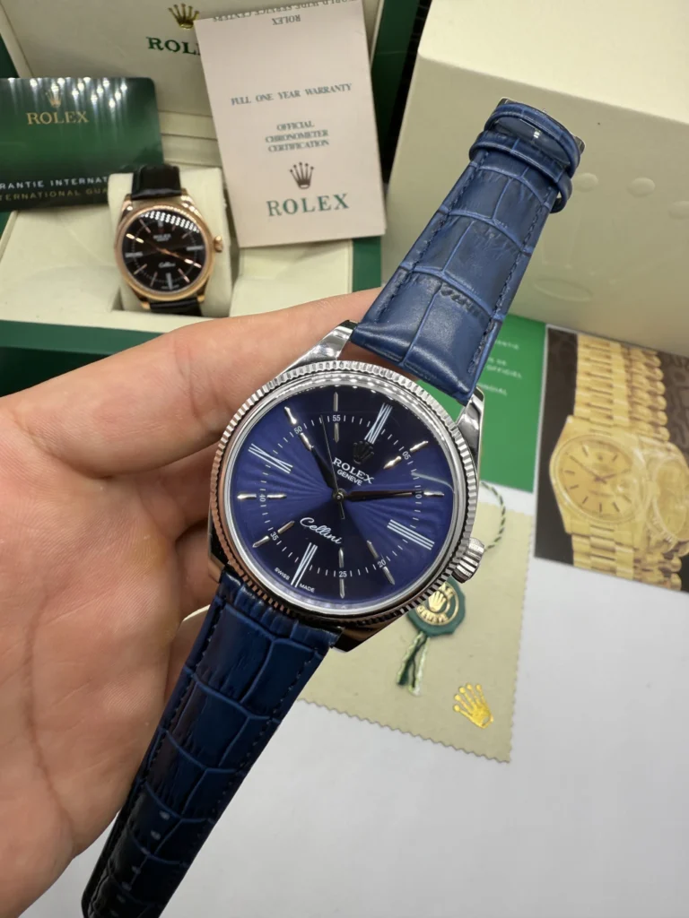 Cellini 40mm - AÇO MOSTRADOR AZUL - COURO
