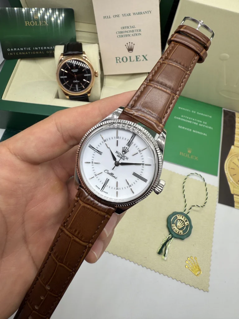 Cellini 40mm - AÇO MOSTRADOR BRANCO - COURO