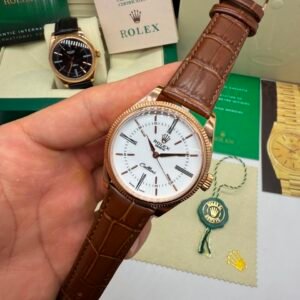Cellini 40mm - AÇO ROSE MOSTRADOR BRANCO - COURO
