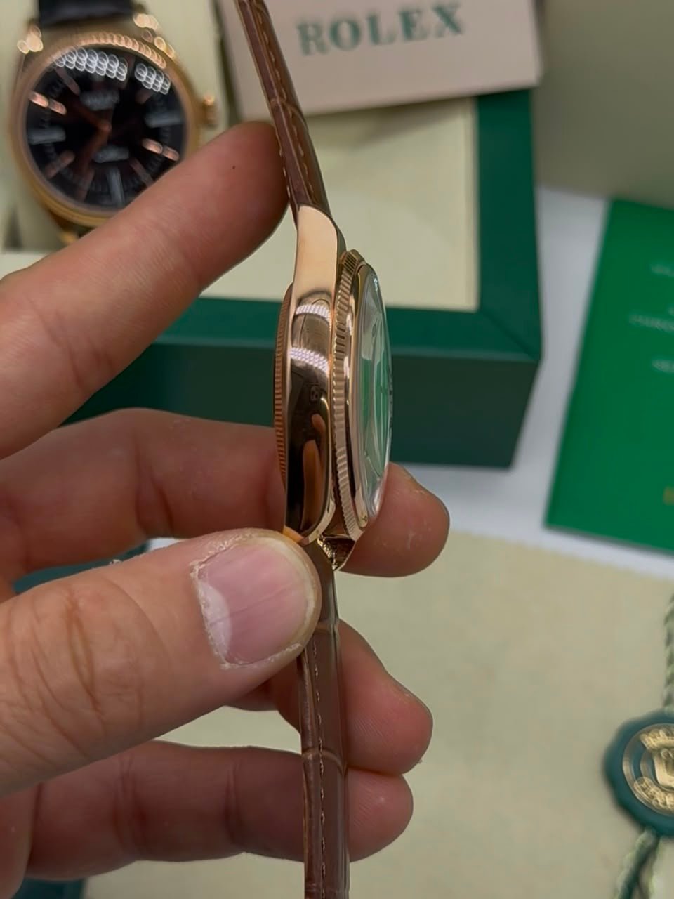 Cellini 40mm - AÇO ROSE MOSTRADOR BRANCO - COURO - Imagem 5
