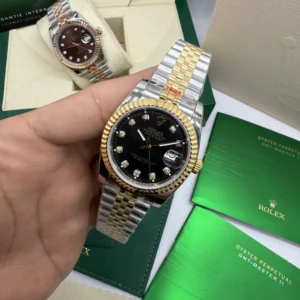 Datejust 32mm - AÇO COM DOURADO MOSTRADOR PRETO