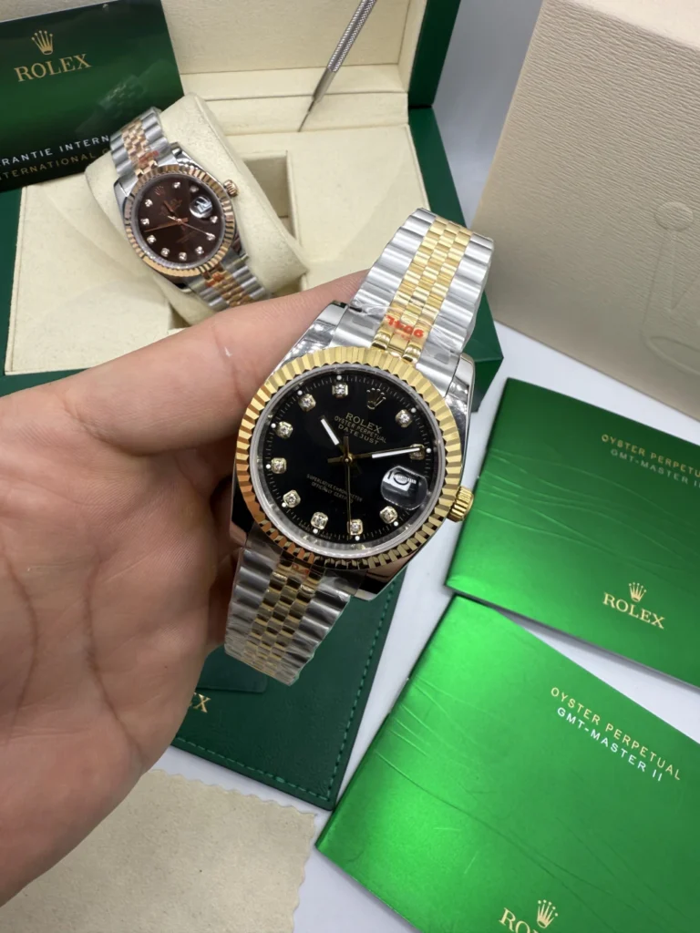 Datejust 32mm - AÇO COM DOURADO MOSTRADOR PRETO
