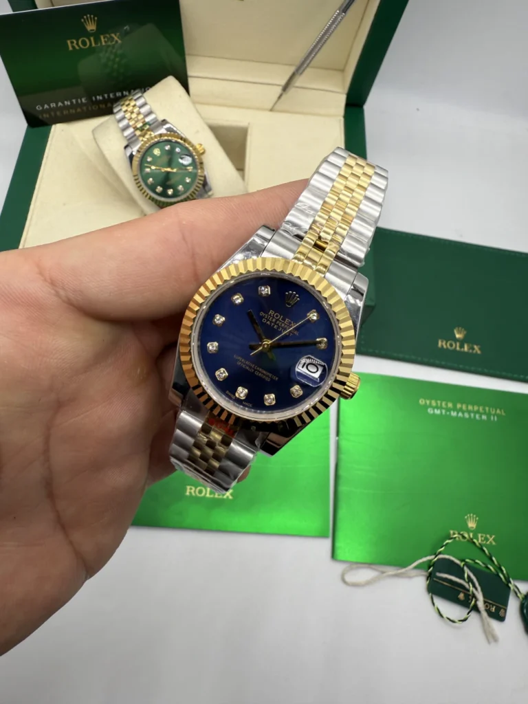 Datejust 32mm - AÇO COM DOURADO MOSTRADOR AZUL
