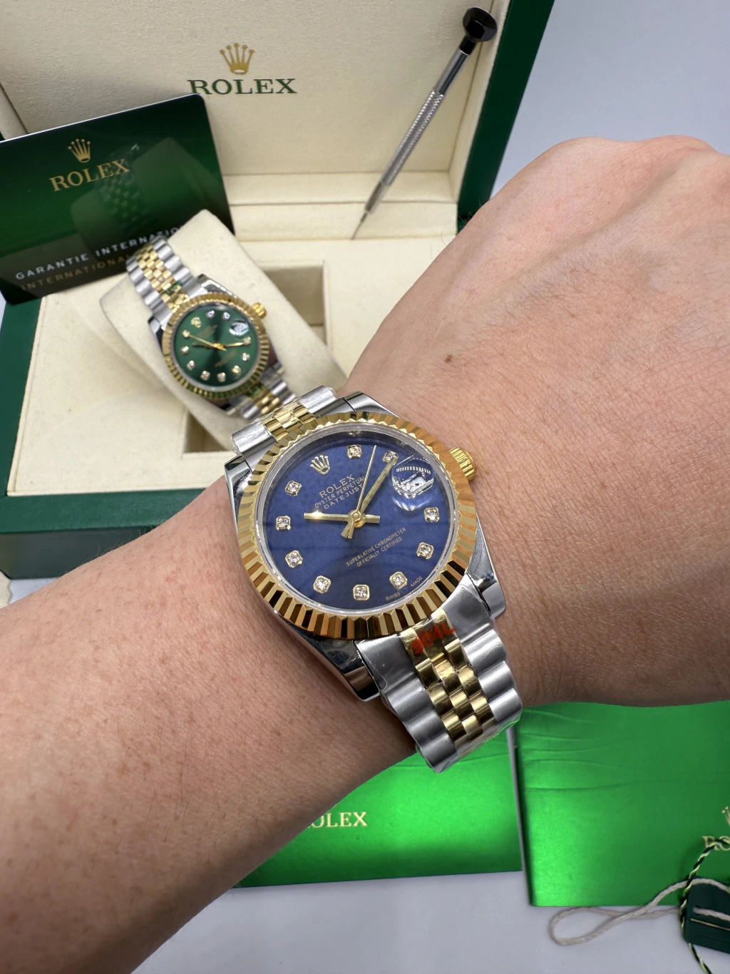 Datejust 32mm - AÇO COM DOURADO MOSTRADOR AZUL - Imagem 3