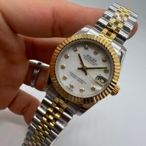 Datejust 32mm - AÇO COM DOURADO MOSTRADOR PRATA