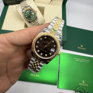 Datejust 32mm - AÇO COM DOURADO MOSTRADOR MARROM