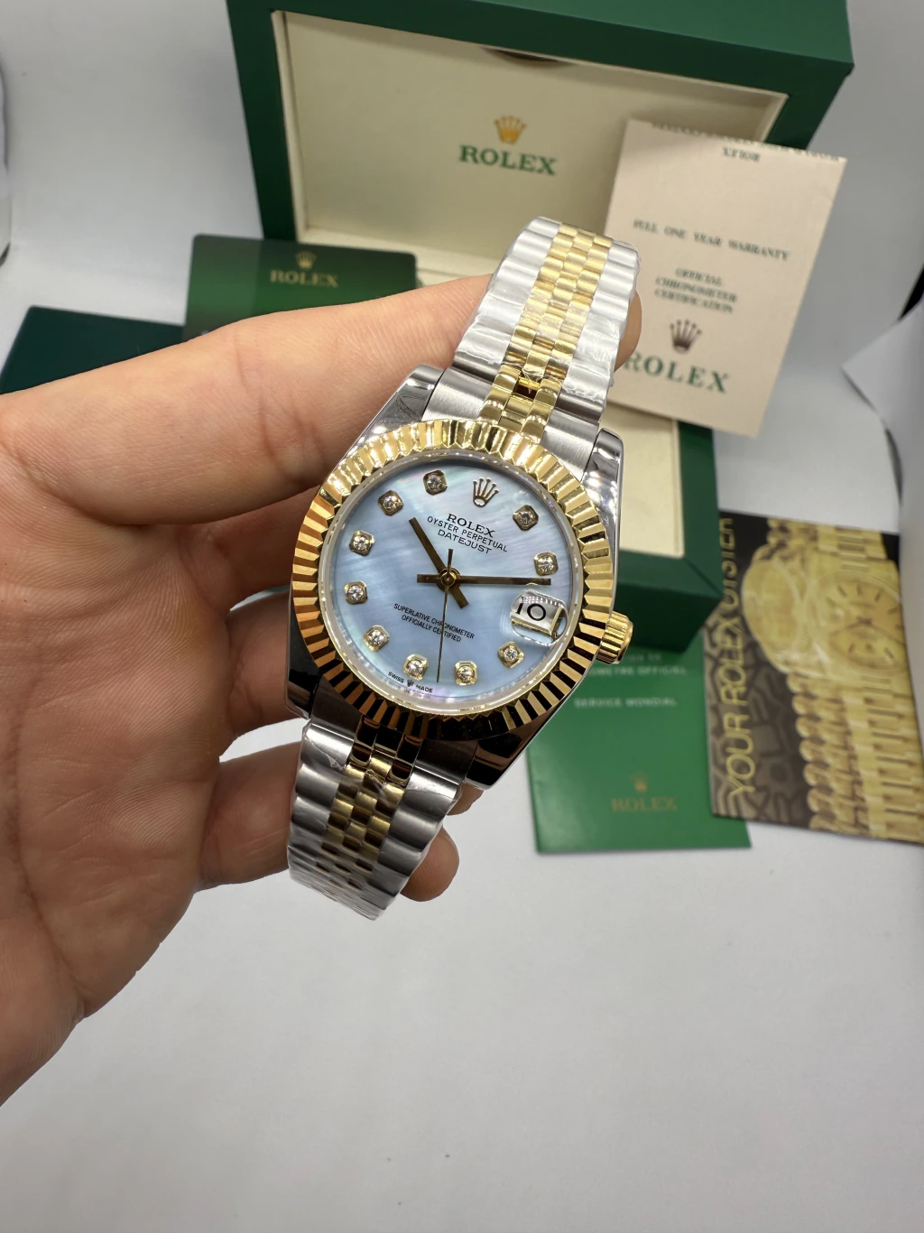 Datejust 32mm - AÇO COM DOURADO MOSTRADOR TIFFANY