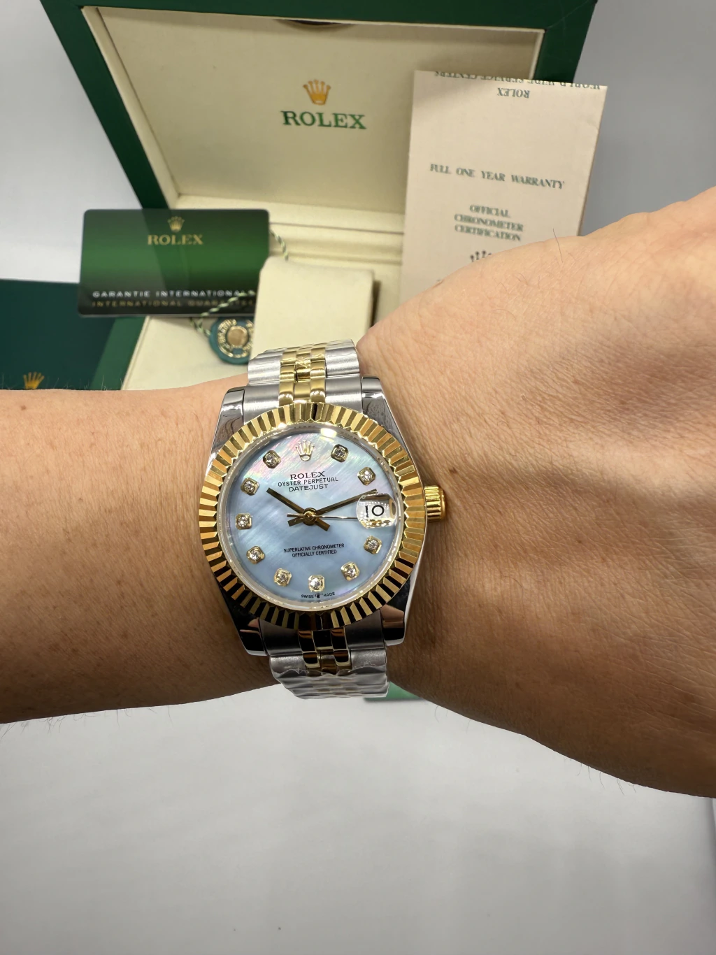 Datejust 32mm - AÇO COM DOURADO MOSTRADOR TIFFANY - Imagem 3