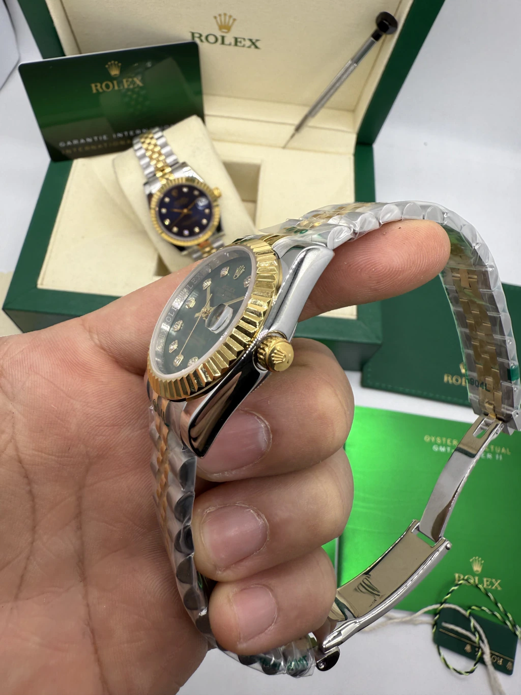 Datejust 32mm - AÇO COM DOURADO MOSTRADOR VERDE - Imagem 2