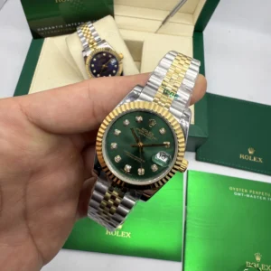Datejust 32mm - AÇO COM DOURADO MOSTRADOR VERDE