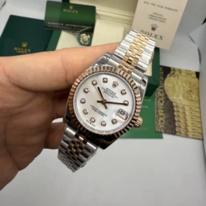 Datejust 32mm - AÇO COM ROSE MOSTRADOR BRANCO
