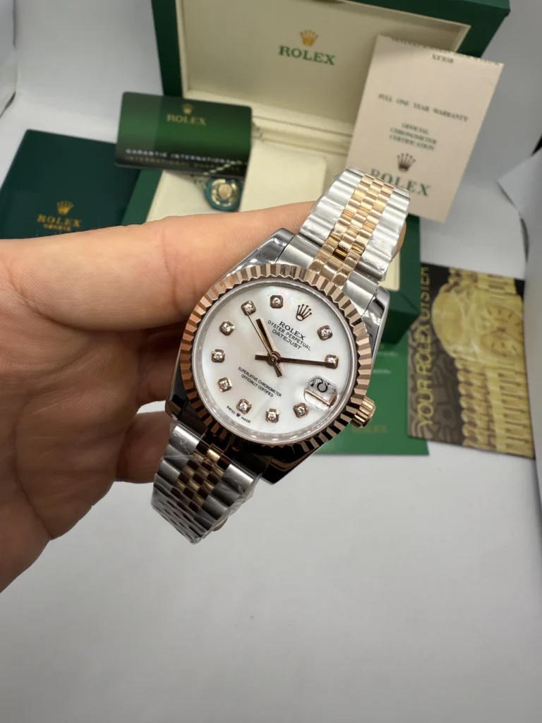 Datejust 32mm - AÇO COM ROSE MOSTRADOR BRANCO