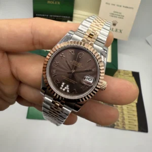Datejust 32mm - AÇO COM ROSE MOSTRADOR CHOCOLATE