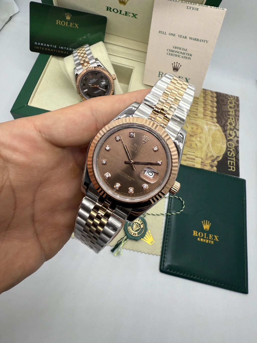 Datejust 32mm - AÇO COM ROSE MOSTRADOR CHOCOLATE