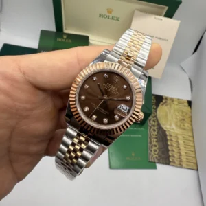 Datejust 32mm - AÇO COM ROSE MOSTRADOR MARROM