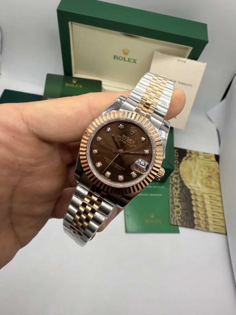 Datejust 32mm - AÇO COM ROSE MOSTRADOR MARROM