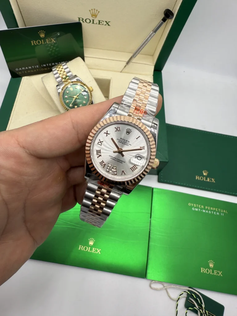 Datejust 32mm - AÇO COM ROSE MOSTRADOR PRATA