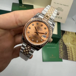 Datejust 32mm - AÇO COM ROSE MOSTRADOR ROSE
