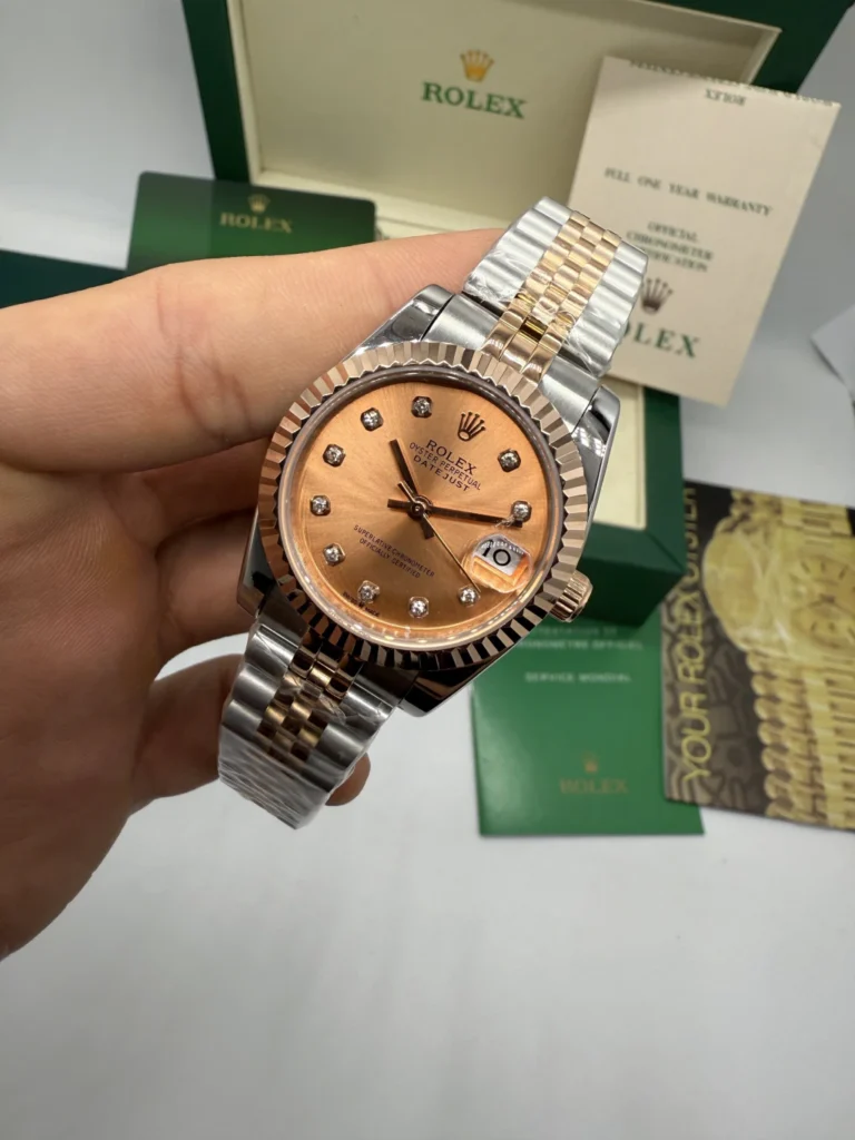Datejust 32mm - AÇO COM ROSE MOSTRADOR ROSE