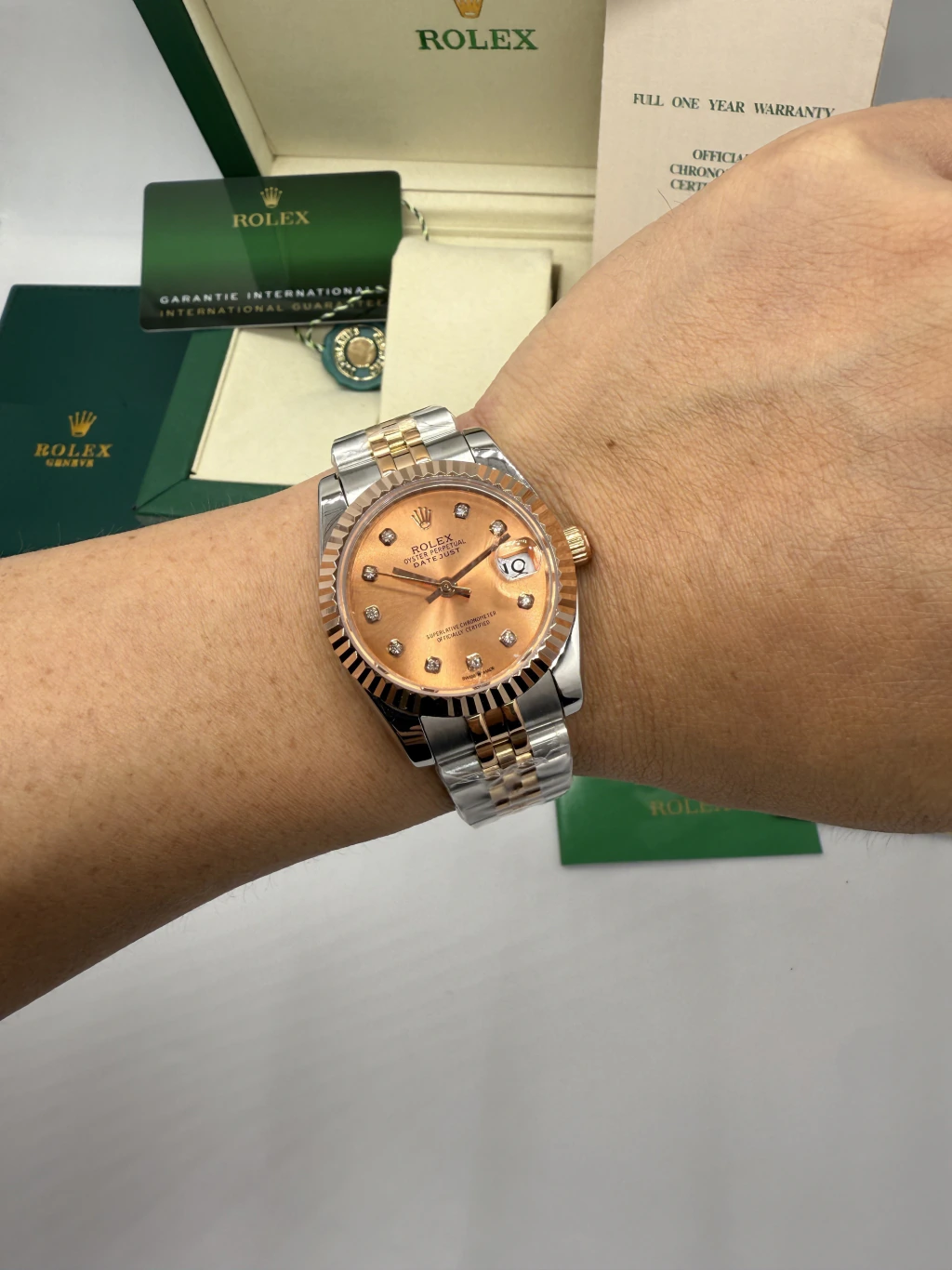 Datejust 32mm - AÇO COM ROSE MOSTRADOR ROSE - Imagem 3